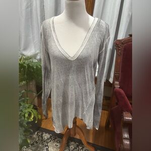 We The Free Gray Long Sleeve Relaxed Tunic